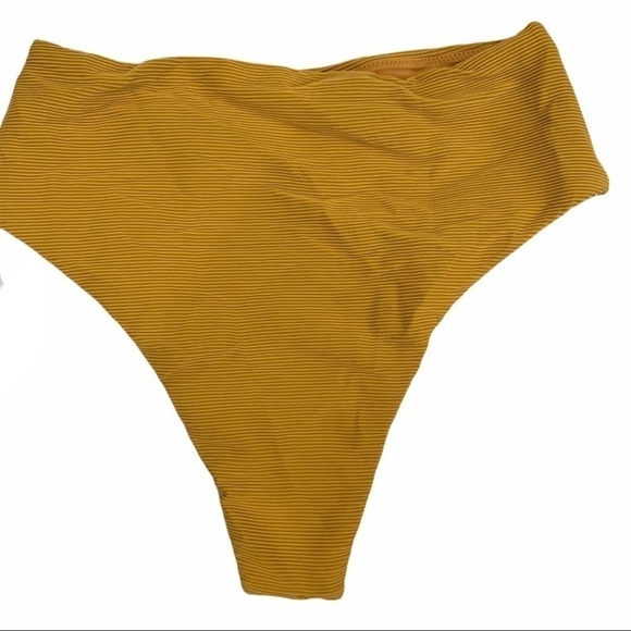 Vitamin A Fred SEGAL golden yellow high waisted bikini bathing suit bottom. - Picture 2 of 9